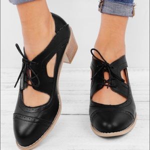 Summer Shoes Vintage Lace-up Cutout Oxford